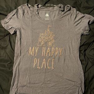 Disney Charcoal Tee with Gold Design